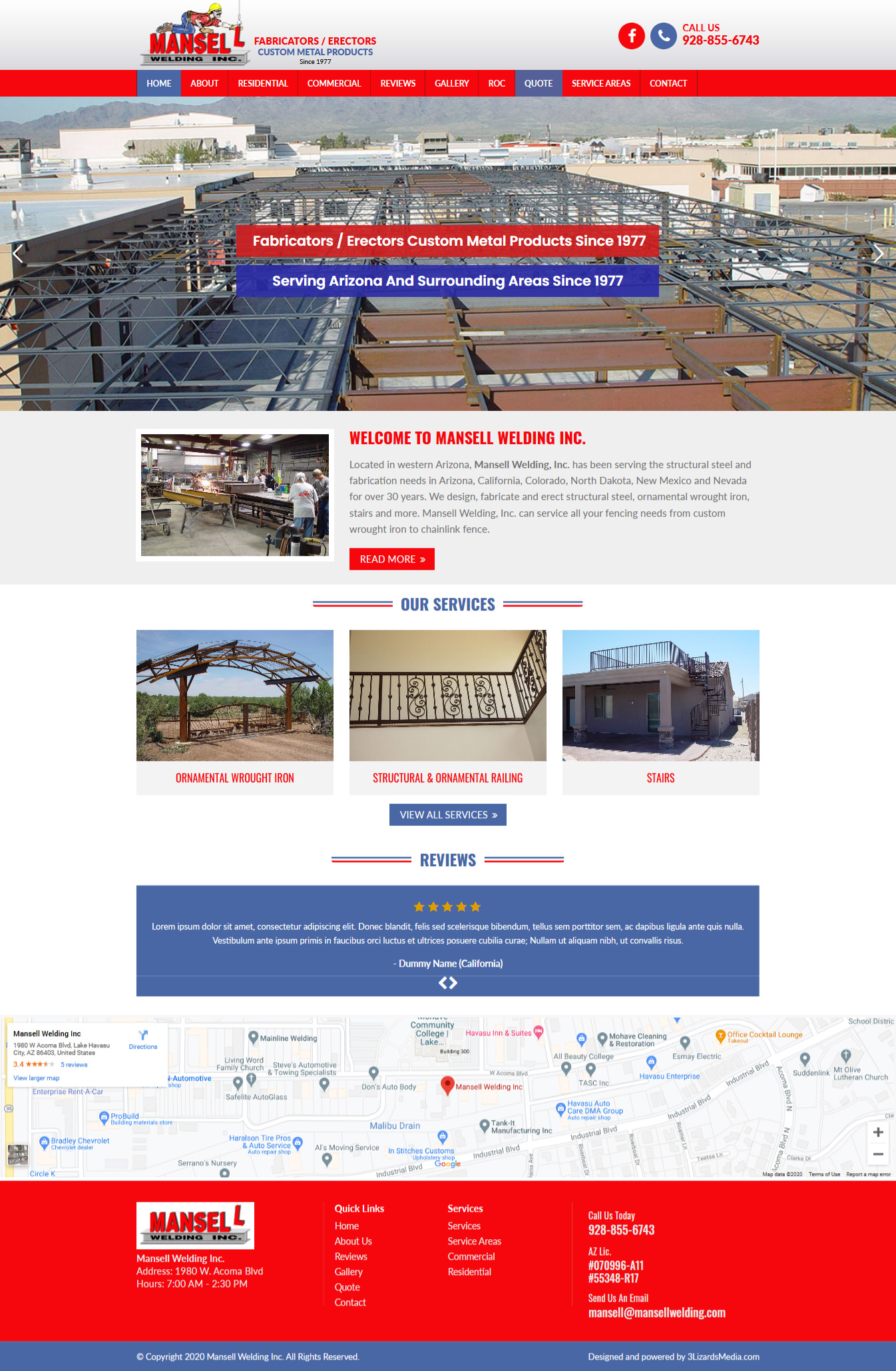 Mansell Welding Website Design