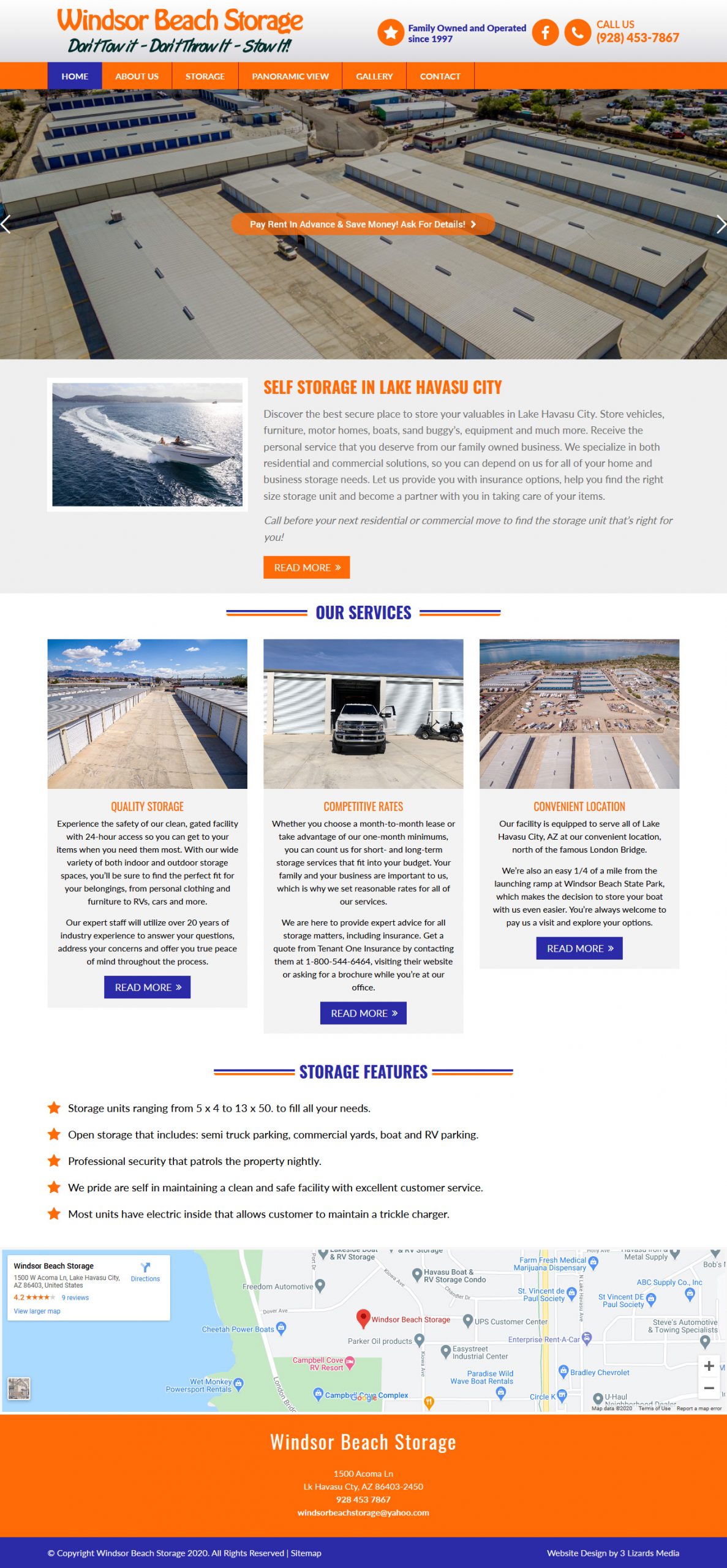 Windsor Beach Storage Website Design