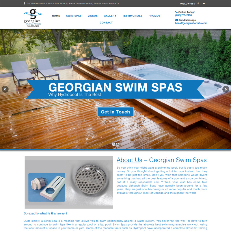 Georgian Swim Spas Website Design