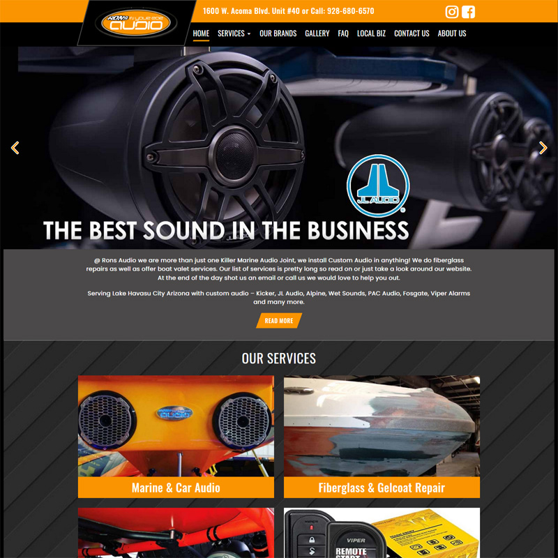 Rons Audio Website Design