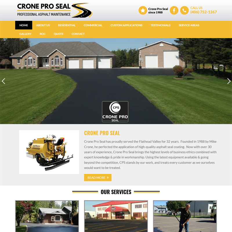 Crone Pro Seal Website Design