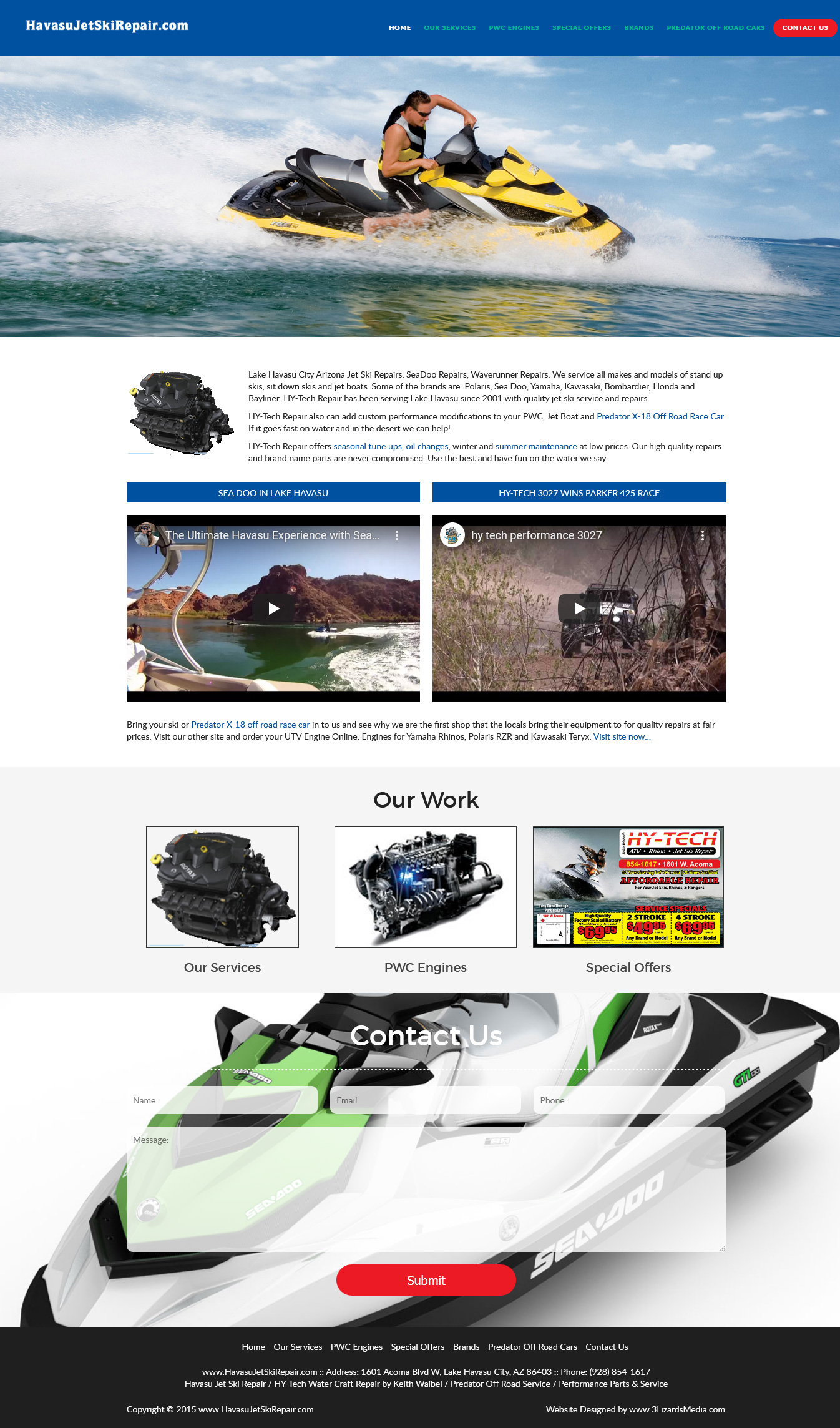 Havasu Jet Ski Repairs Website Design