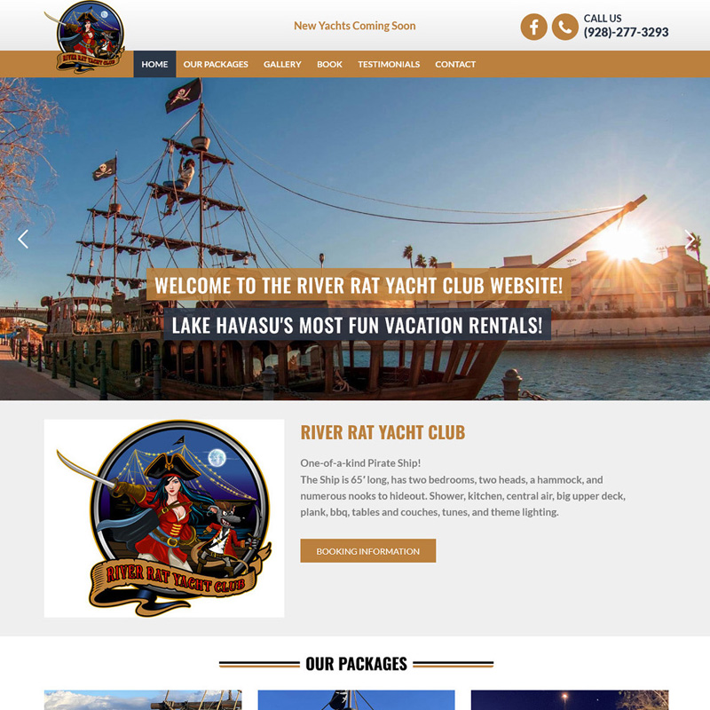 River Rat Yacht Club Website Design