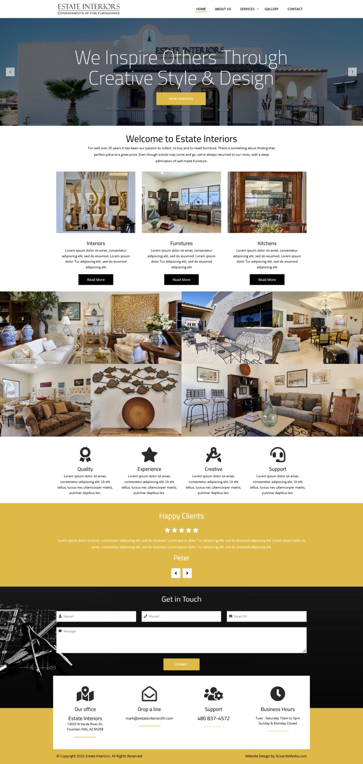 Estate Interiors Website Design
