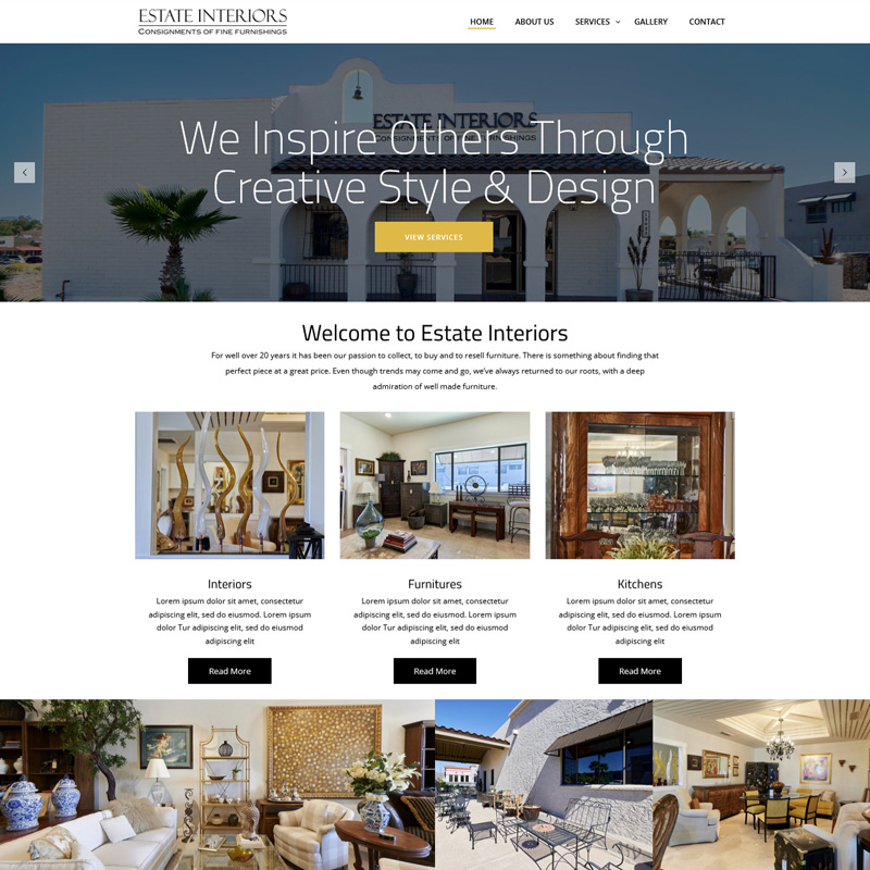 Estate Interiors Website Design
