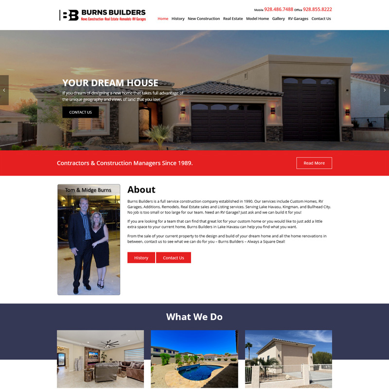 Havasu Home Builder Website Design