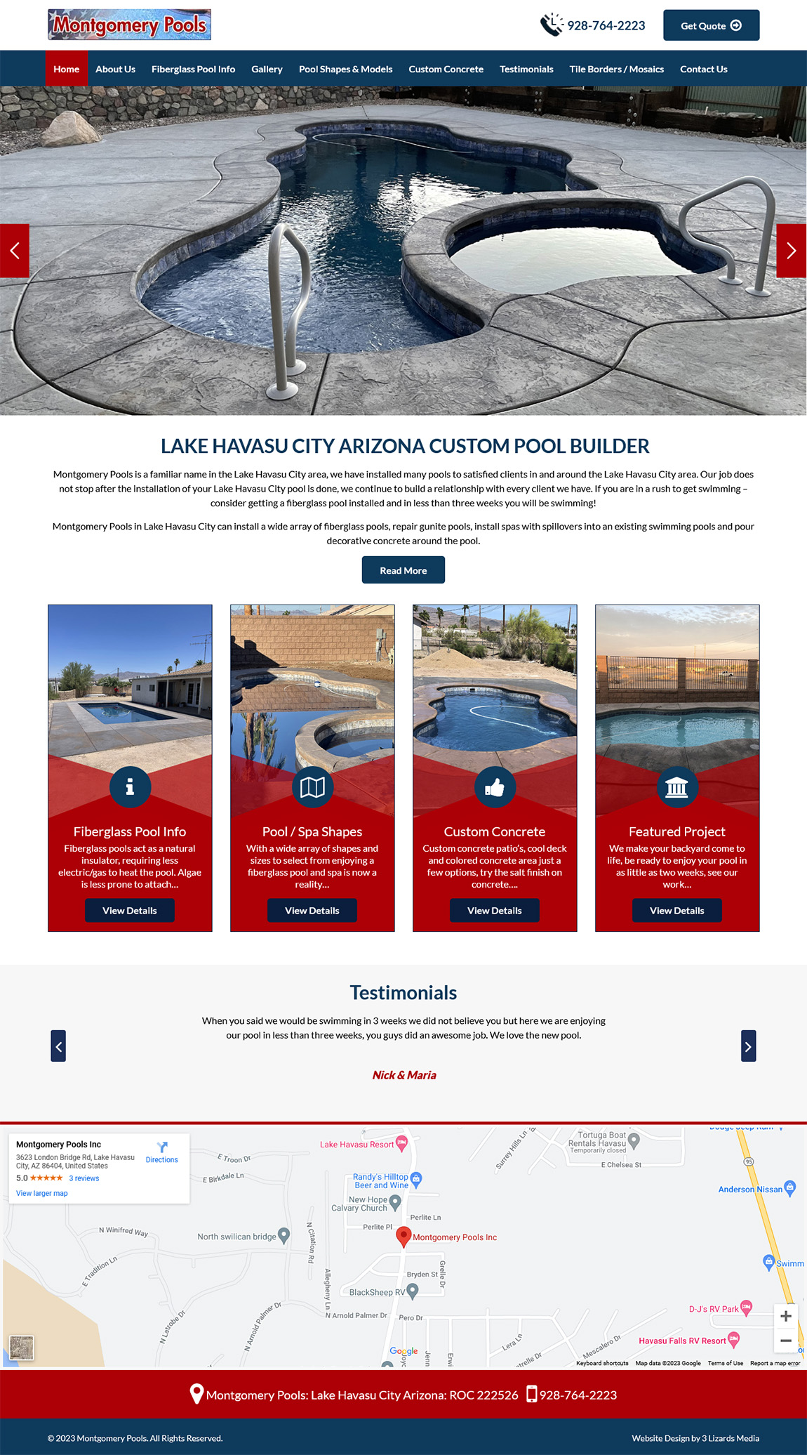 Montgomery Pools Website Design